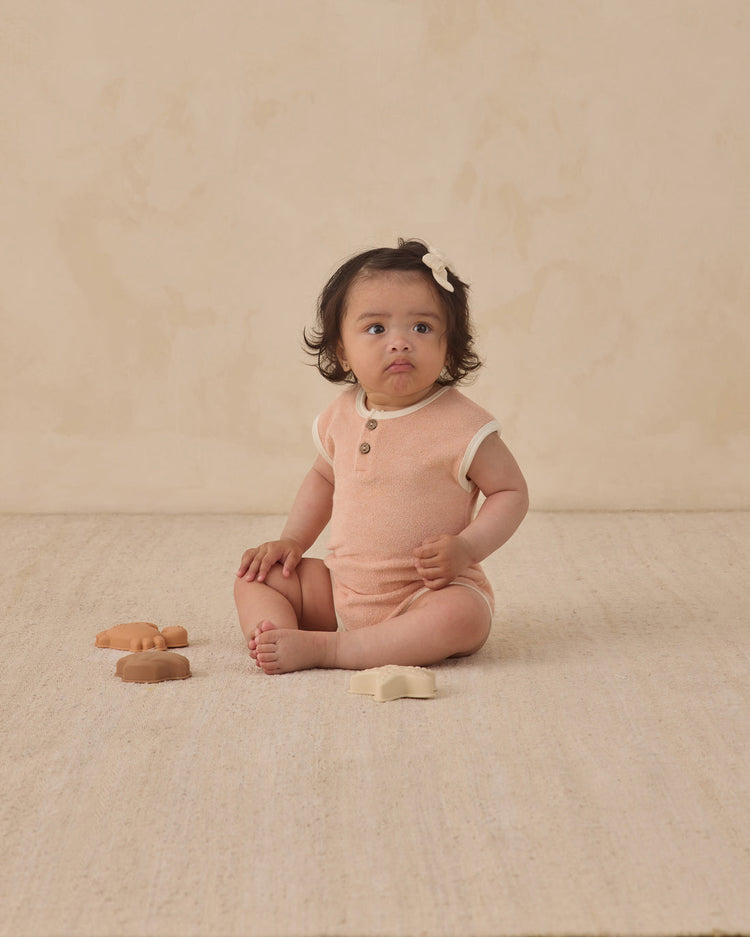 Melon Terry Cloth Romper