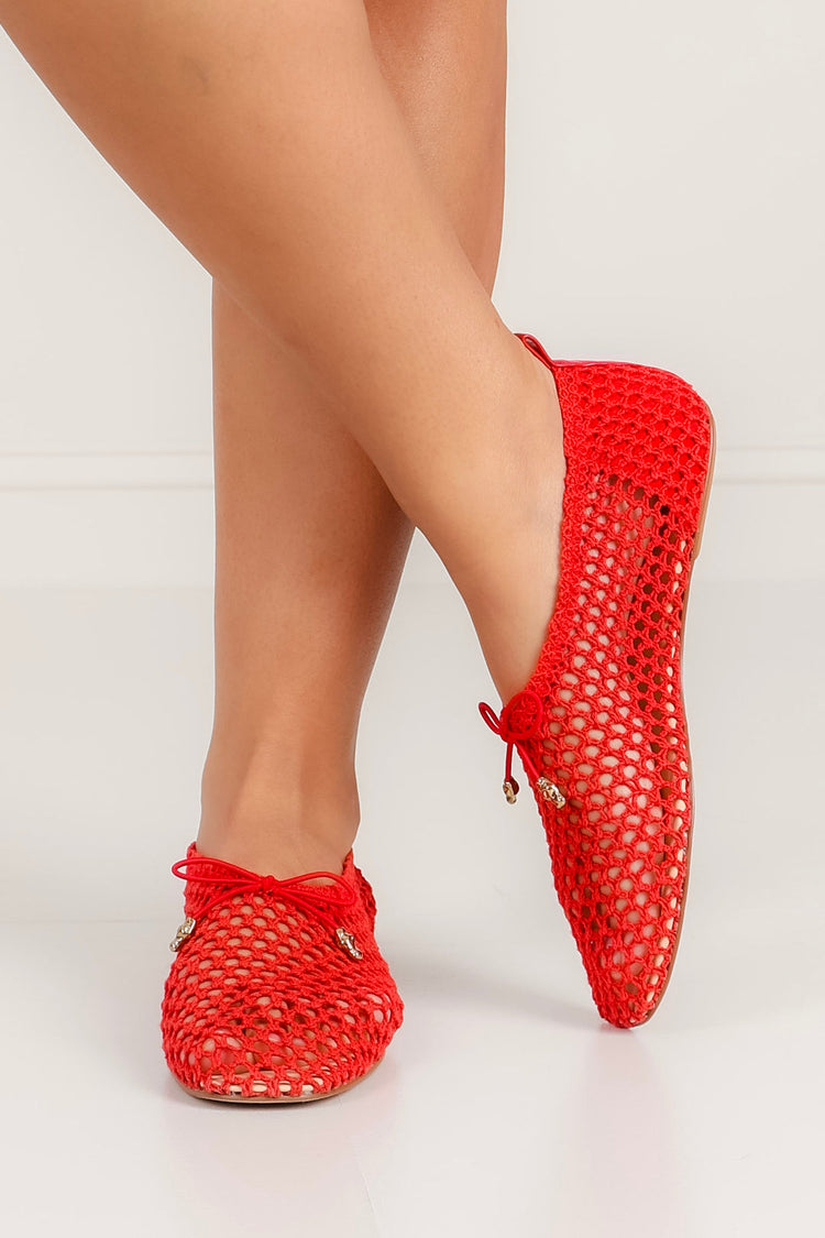 Dolce Vita Kaylyn Red Crochet Flats