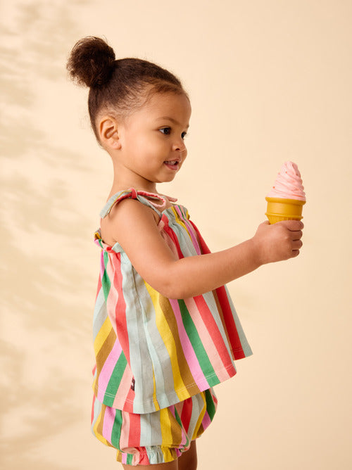 San Sebastian Stripe Tie Shoulder Baby Set