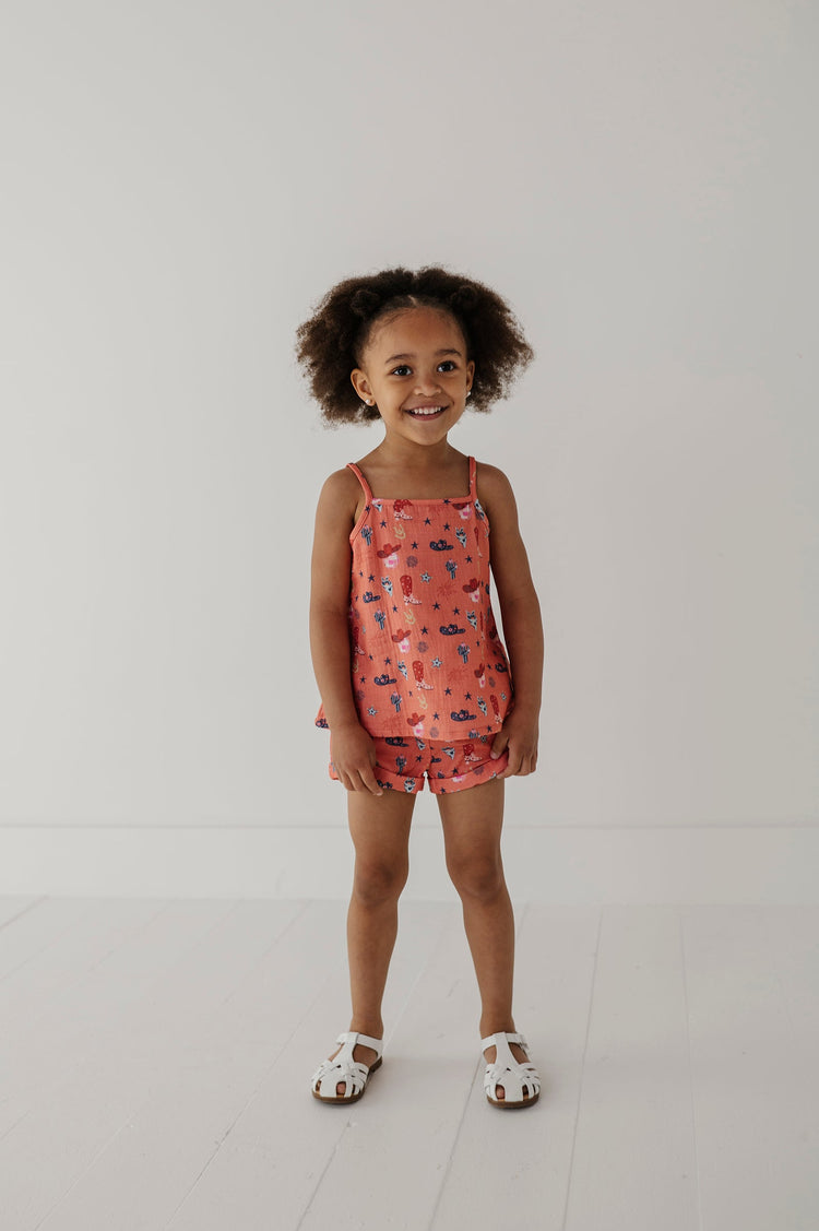 American Cowgirl Gauze Tank & Short Set
