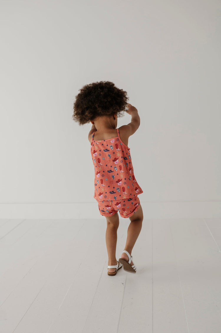 American Cowgirl Gauze Tank & Short Set