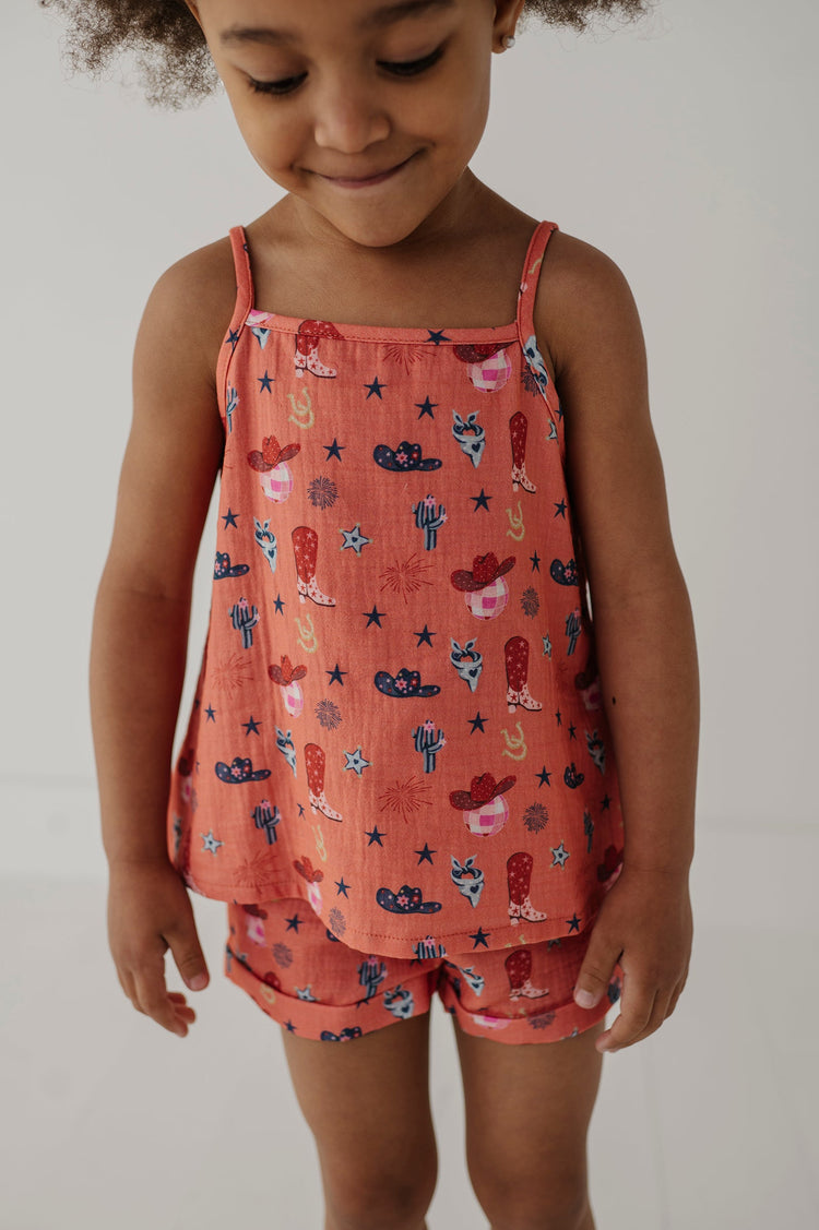 American Cowgirl Gauze Tank & Short Set