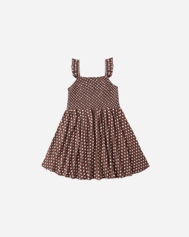 Chocolate Polka Dot Lainey Dress