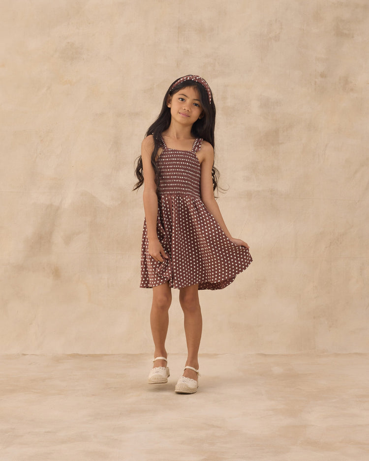 Chocolate Polka Dot Lainey Dress