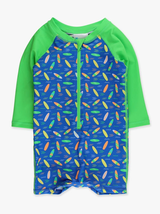 Neon Surfs Up LS 1pc Rash Guard Swimsuit
