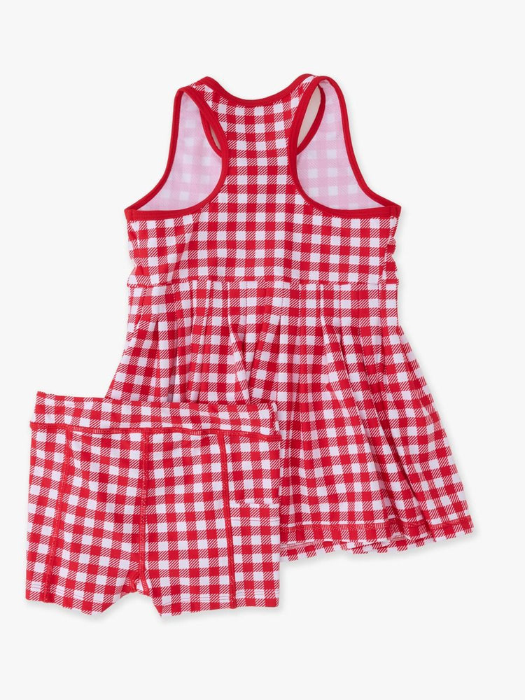 Red Gingham Active Dress & Bike Short Set