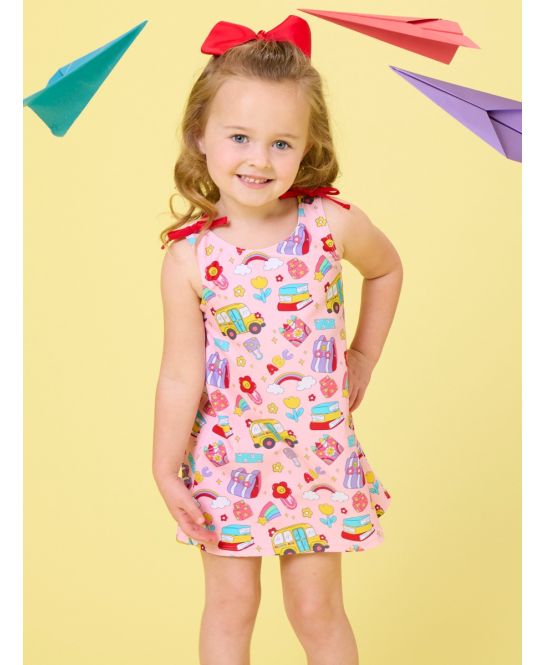 Classroom Cutie Active A-Line Bow Dress & Bike Short Set