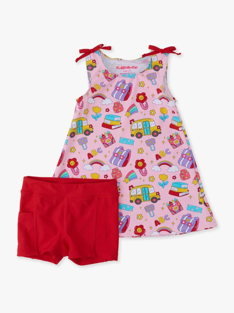 Classroom Cutie Active A-Line Bow Dress & Bike Short Set