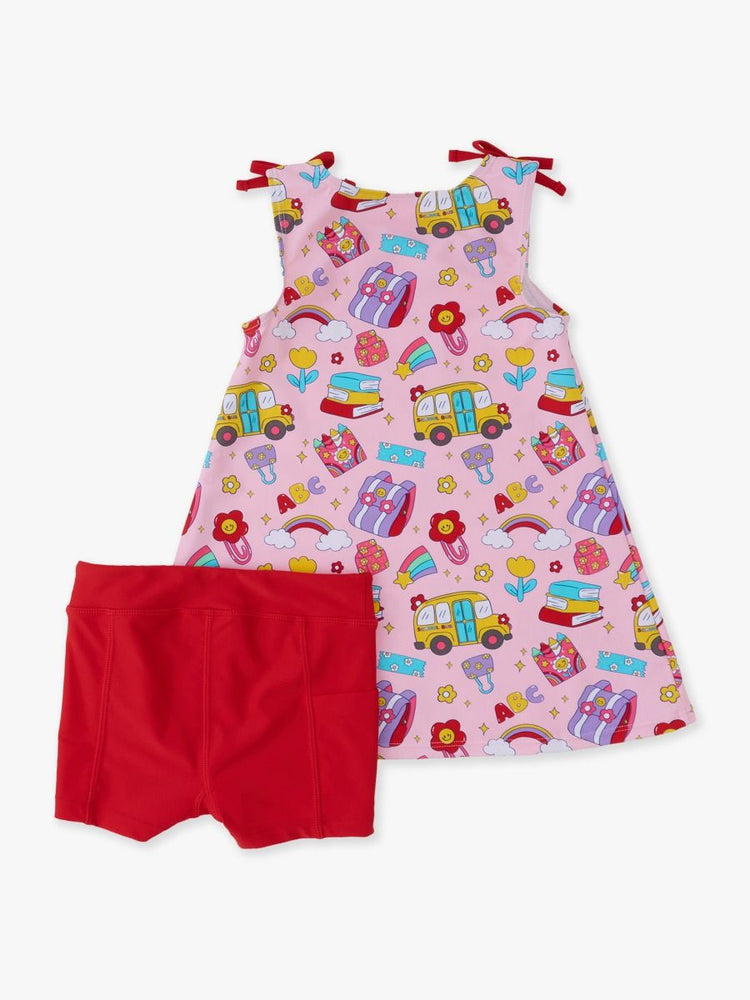 Classroom Cutie Active A-Line Bow Dress & Bike Short Set