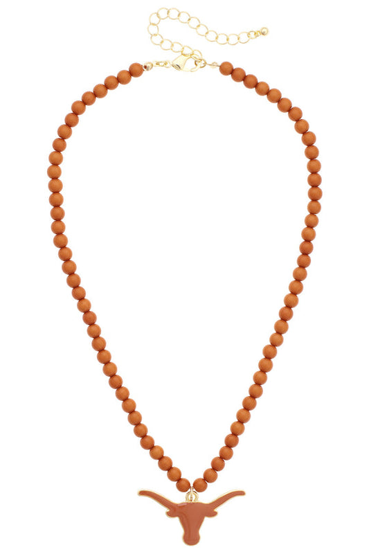 Game Day Beaded Logo Pendant Necklace