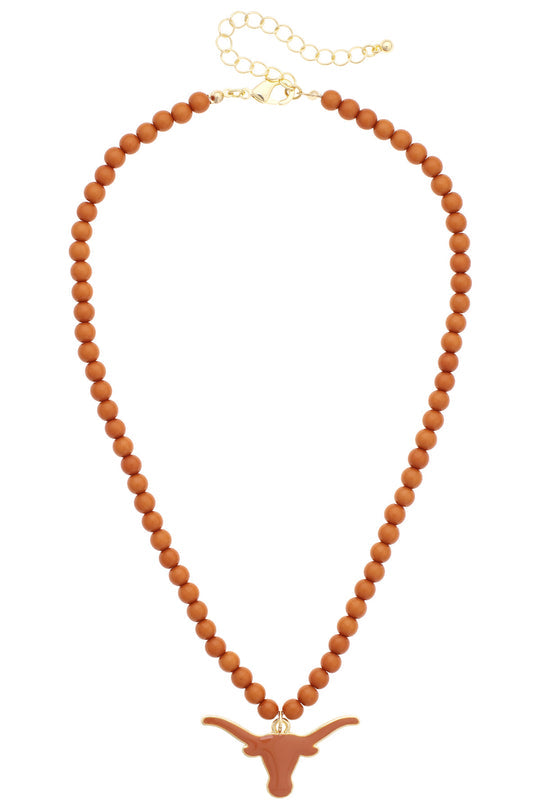 Game Day Beaded Logo Pendant Necklace