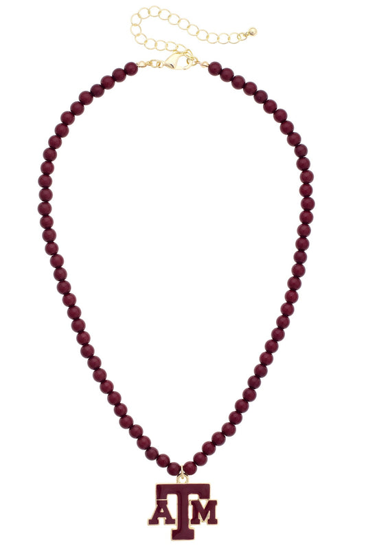 Game Day Beaded Logo Pendant Necklace