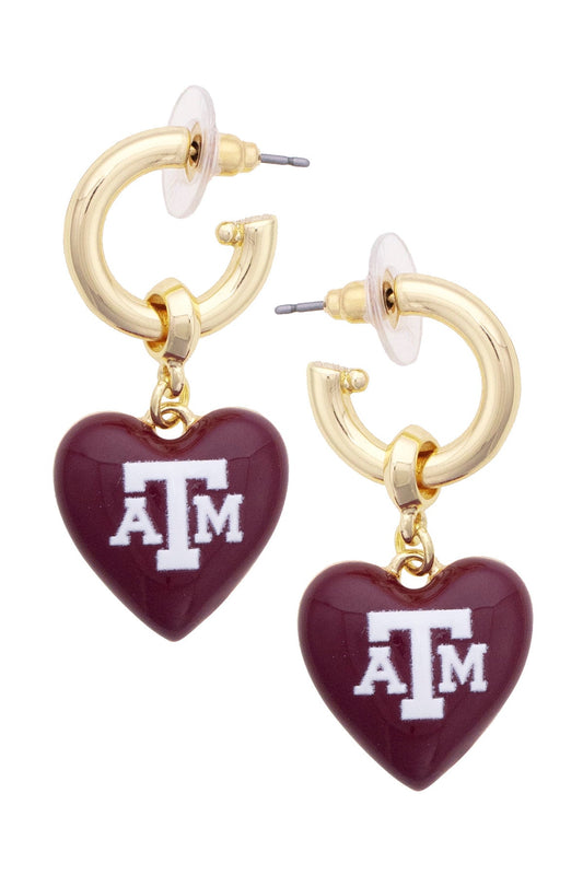 Game Day Heart Drop Earrings