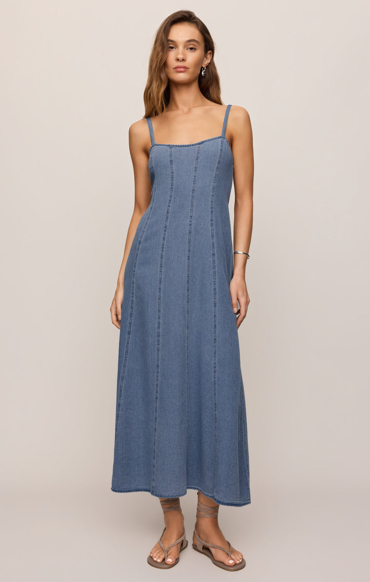 Lenora Indigo Midi Dress