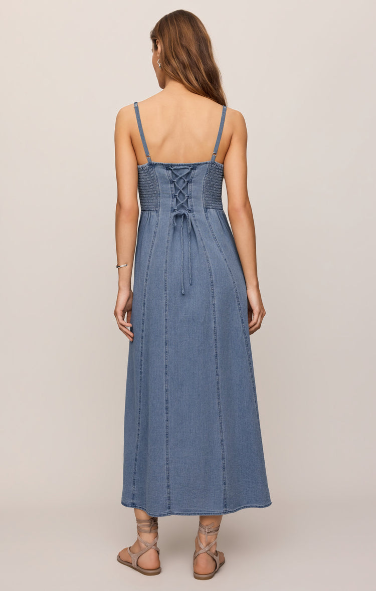 Lenora Indigo Midi Dress