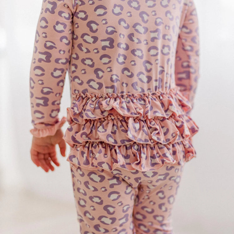 Baby Rose Cheetah Oh La La Ruffle Romper