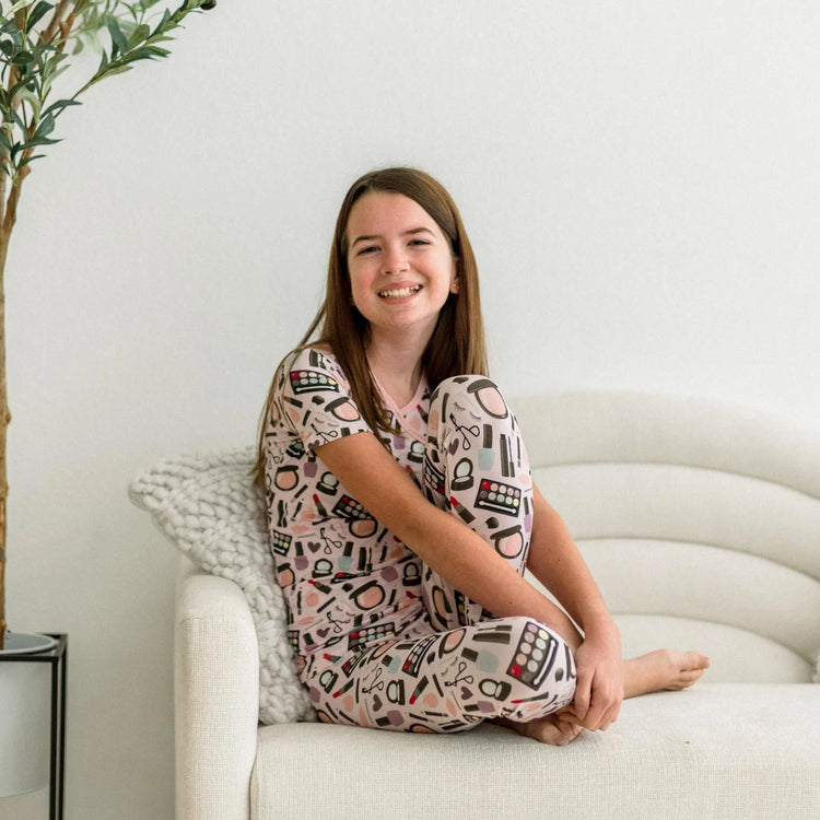 Mama's Makeup Short Sleeve Kimono PJ Set