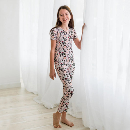 Mama's Makeup Short Sleeve Kimono PJ Set