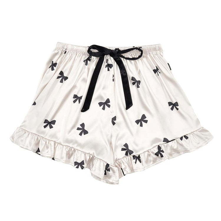 Bella Apparel Ivory/Black Bow PJ Set