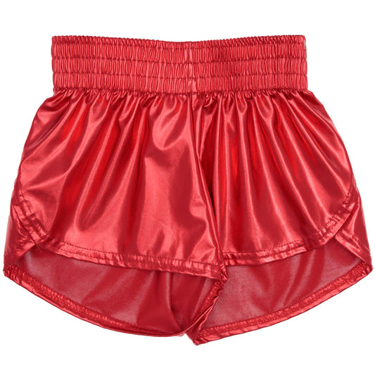 Red Metallic Kid Shorts