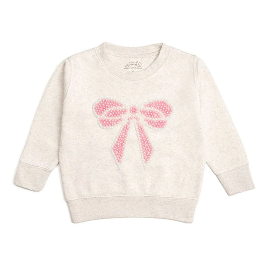 Pearl Bow Patch Sweatshirt