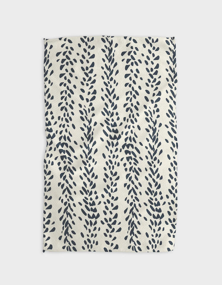 Reeds Printed Midnight Geometry Tea Towel