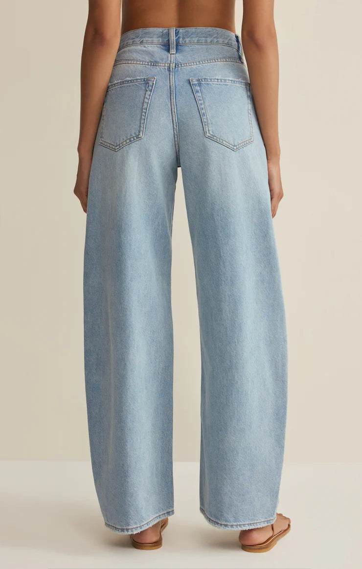 Remi High Rise Bowed Wide Leg Jean