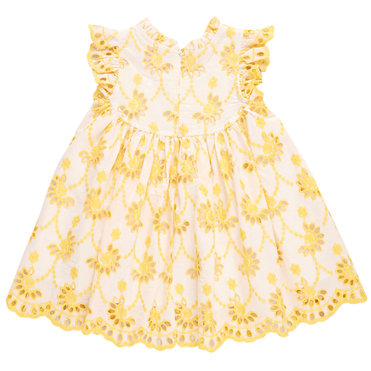 Bright Yellow Eyelet Cynthia Dress