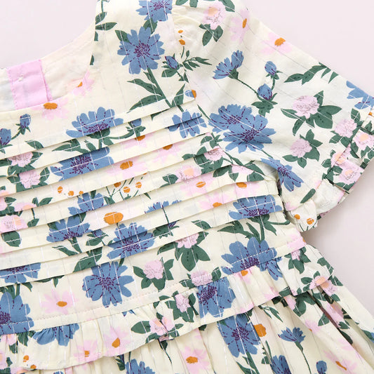 Melon Daisy Floral Raquel Dress